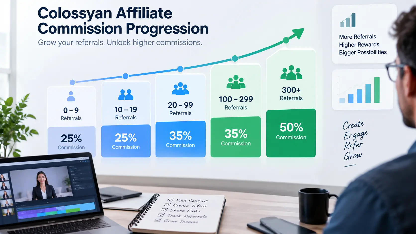 Colossyan Affiliate Program commission tiers